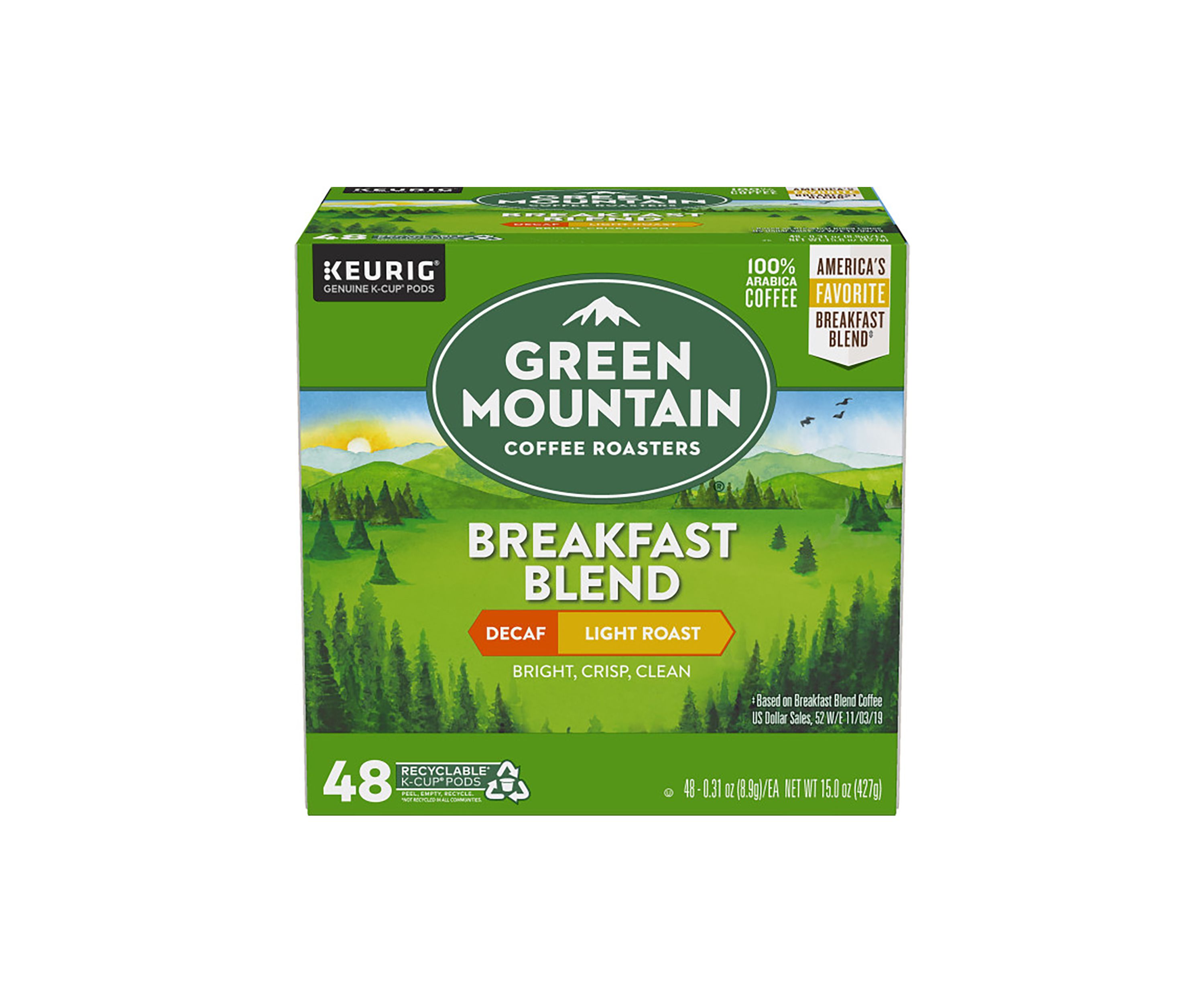 Keurig K-Cup Pods, Breakfast Blend Decaf Coffee 