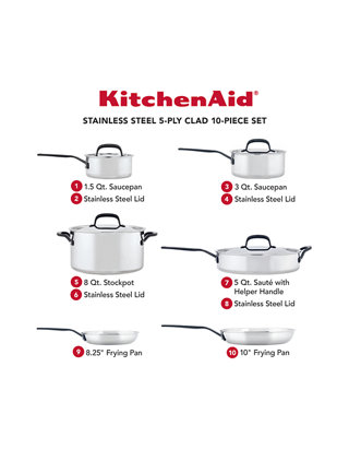 KitchenAid® 10 Piece Stainless Steel Cookware Set