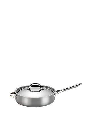 Anolon Tri-Ply Clad Stainless Steel 5-Quart Covered Saute with Helper Handle 