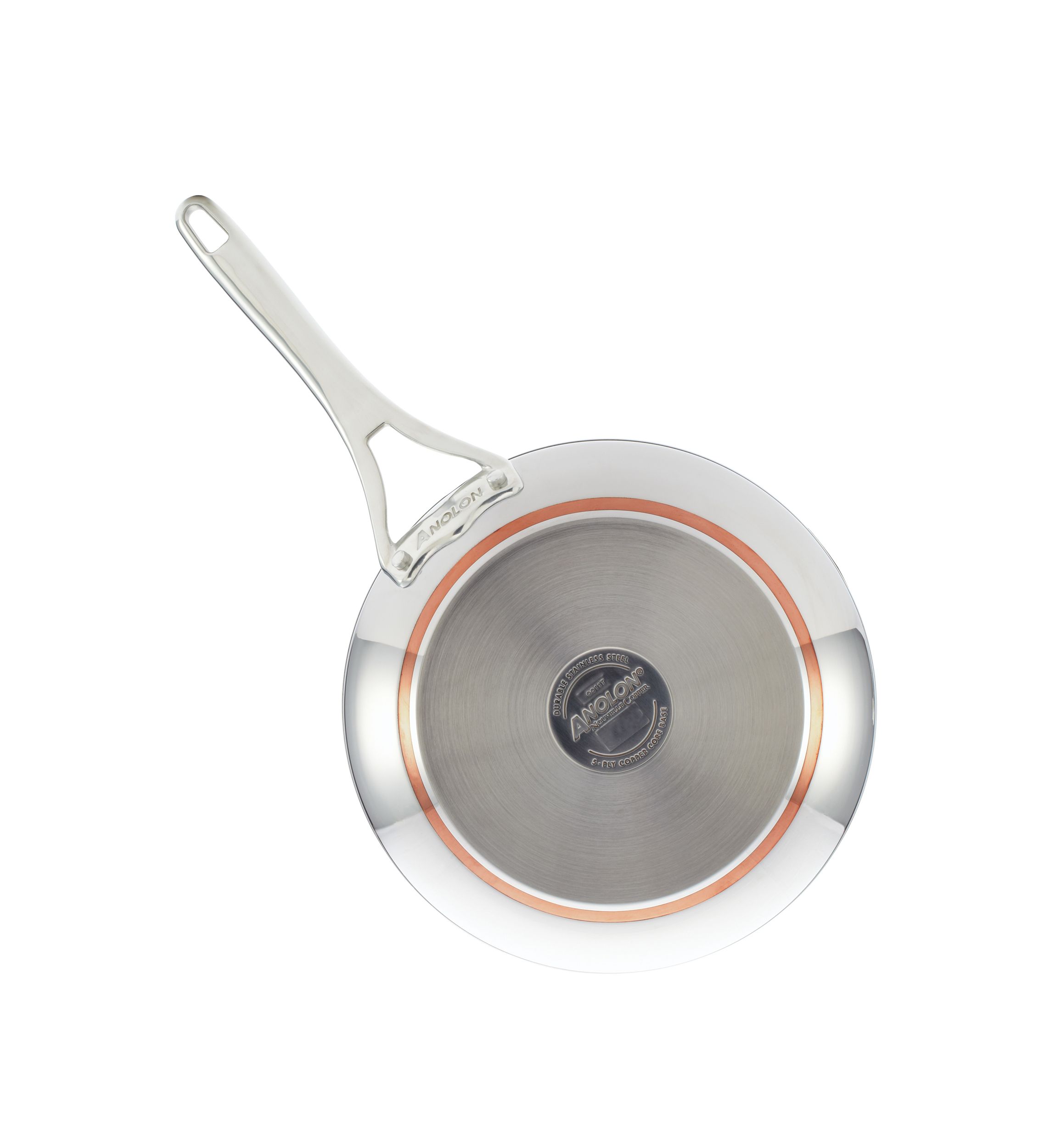 ANOLON(R) NOUVELLE COPPER STAINLESS STEEL 12-INCH COVERED FRENCH SKILLET:No Size:STAINLESS