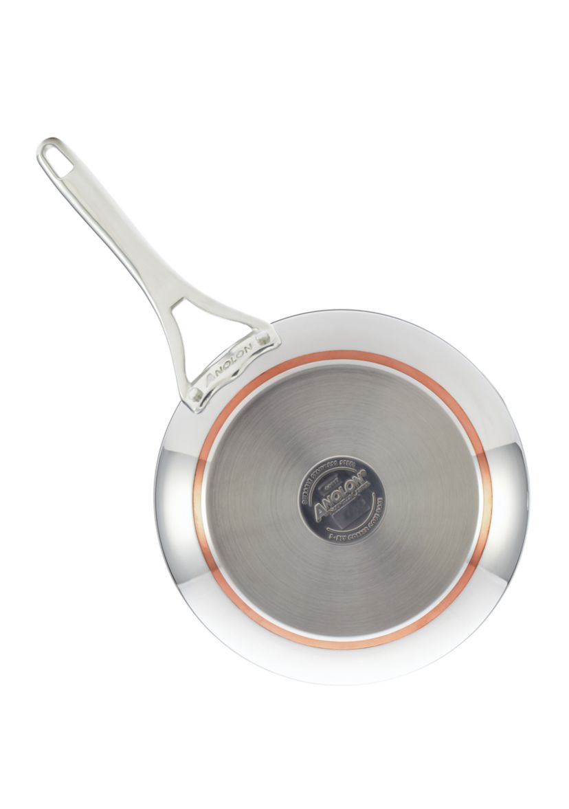 ANOLON(R) NOUVELLE COPPER STAINLESS STEEL 12-INCH COVERED FRENCH SKILLET:No Size:STAINLESS