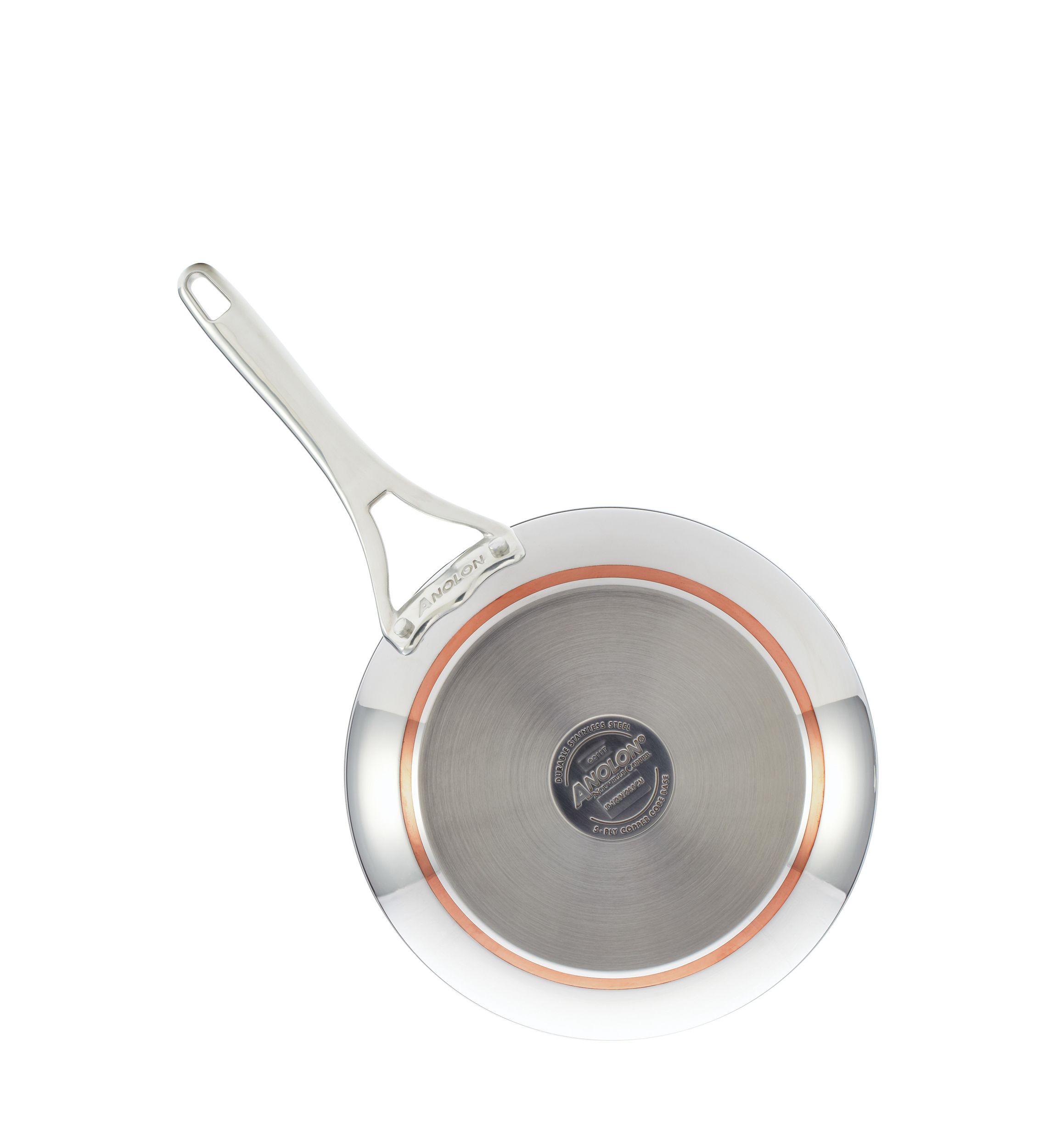 ANOLON(R) NOUVELLE COPPER STAINLESS STEEL 12-INCH COVERED FRENCH SKILLET:No Size:STAINLESS