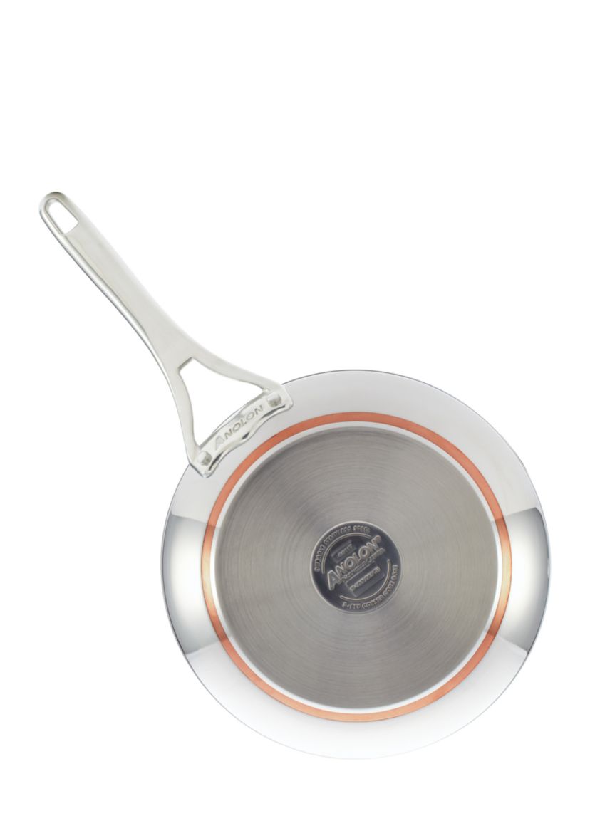 ANOLON(R) NOUVELLE COPPER STAINLESS STEEL 12-INCH COVERED FRENCH SKILLET:No Size:STAINLESS