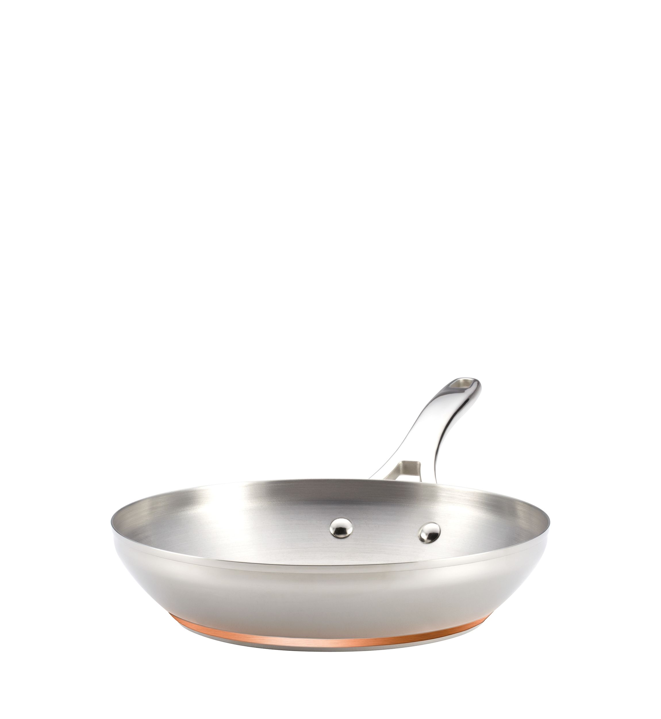ANOLON(R) NOUVELLE COPPER STAINLESS STEEL 12-INCH COVERED FRENCH SKILLET:No Size:STAINLESS