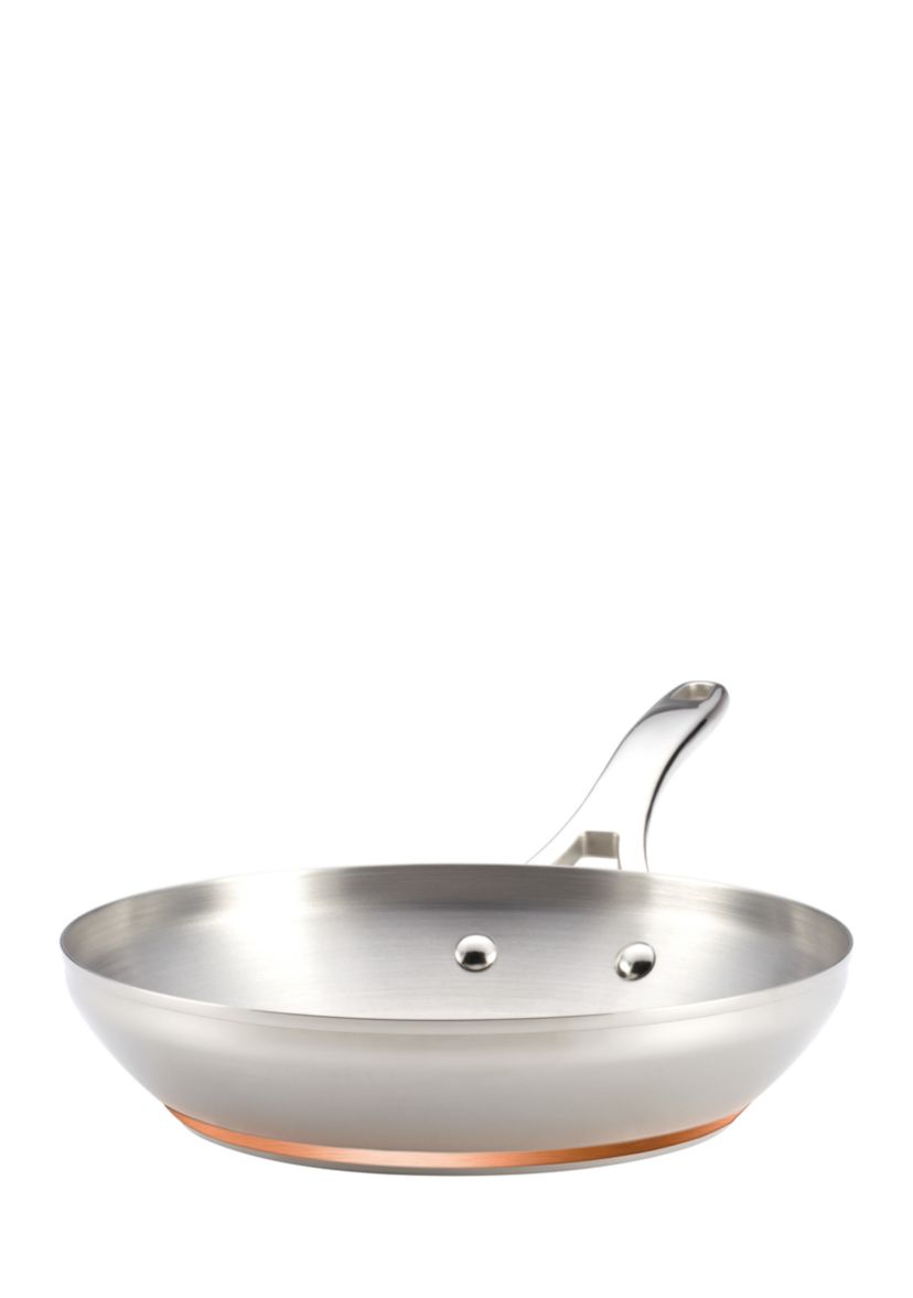 ANOLON(R) NOUVELLE COPPER STAINLESS STEEL 12-INCH COVERED FRENCH SKILLET:No Size:STAINLESS