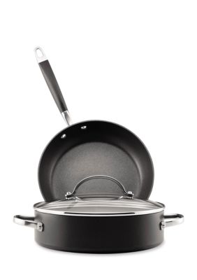 calphalon contemporary nonstick hard anodized aluminum 13 in.deep skillet cove