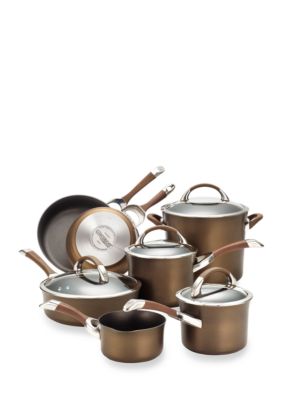 Symmetry Chocolate Hard-Anodized Nonstick 11-Piece Cookware Set 