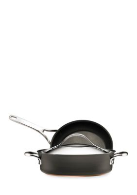 calphalon contemporary nonstick hard anodized aluminum 13 in.deep skillet cove