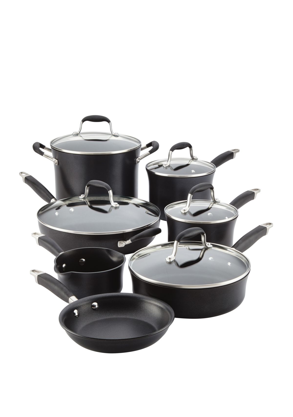 Advanced Onyx Hard-Anodized Nonstick 12 Piece Cookware Set