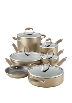 Anolon 11pc Advanced Bronze Hard-Anodized Nonstick Cookware Set 