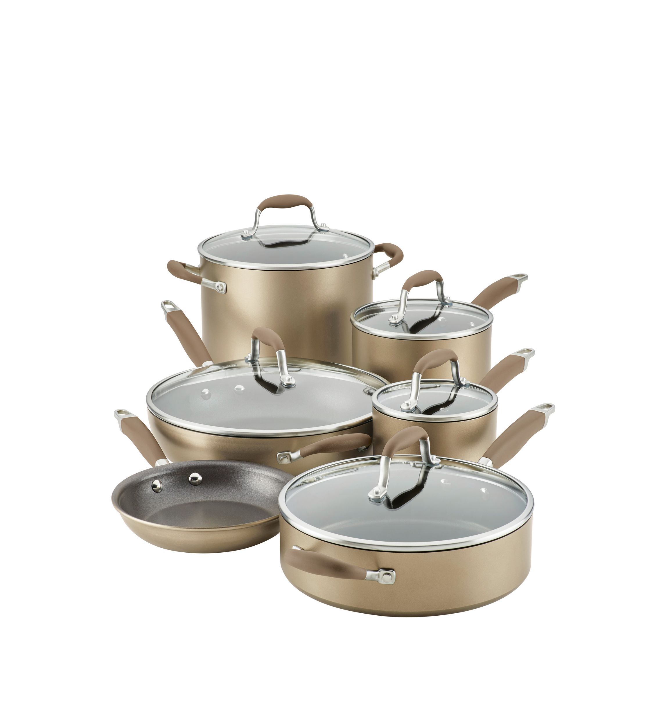 Anolon Advanced Home 11pc Hard Anodized Nonstick Cookware Set Moonstone