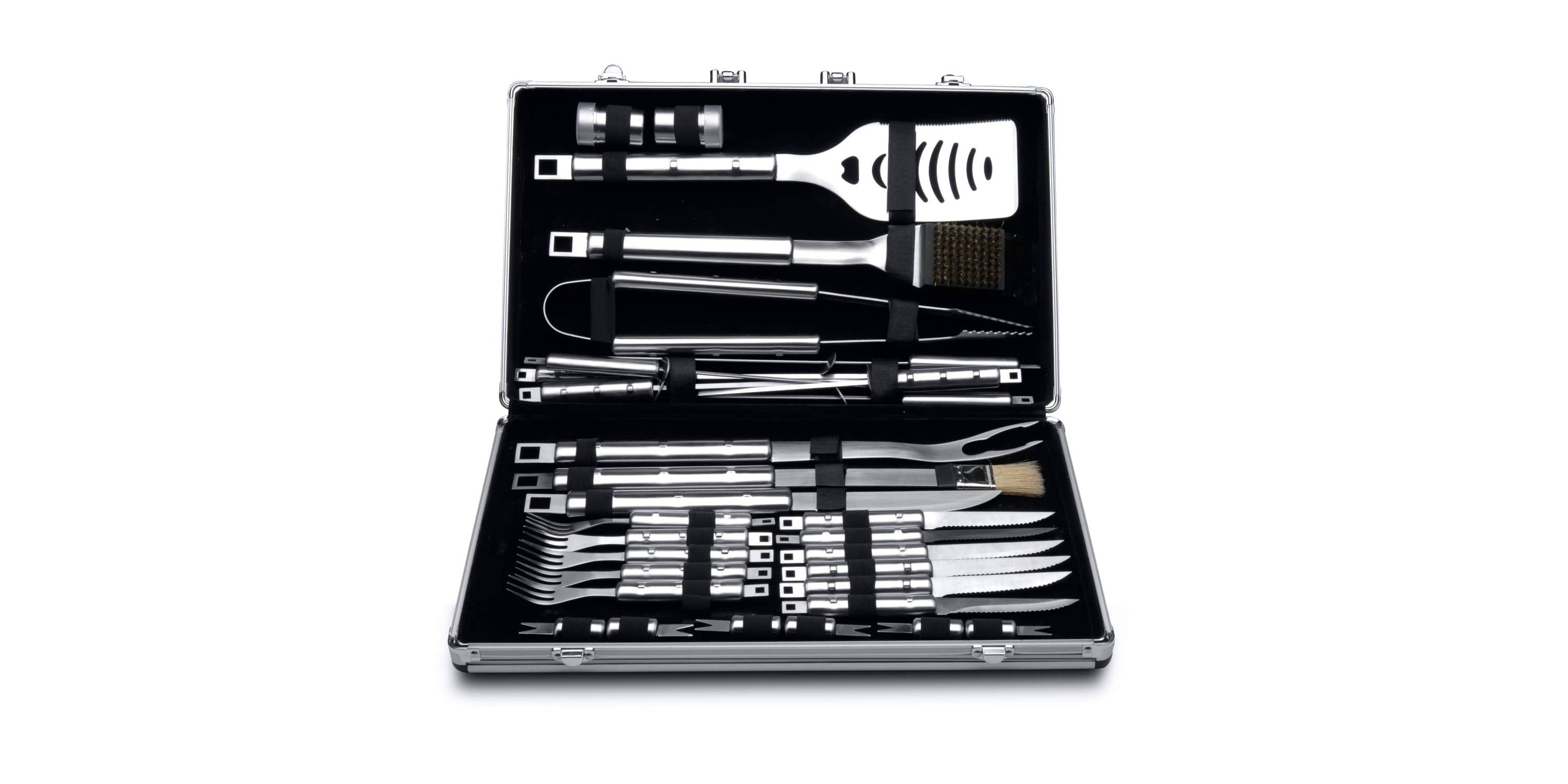 BergHOFF Essentials Stainless Steel 33Pc BBQ Grill Tools With Aluminum Carrying Case