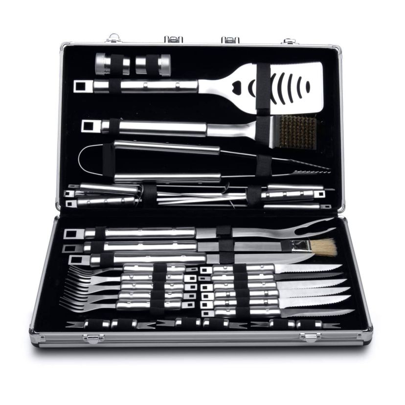 BergHOFF Essentials Stainless Steel 33Pc BBQ Grill Tools With Aluminum Carrying Case