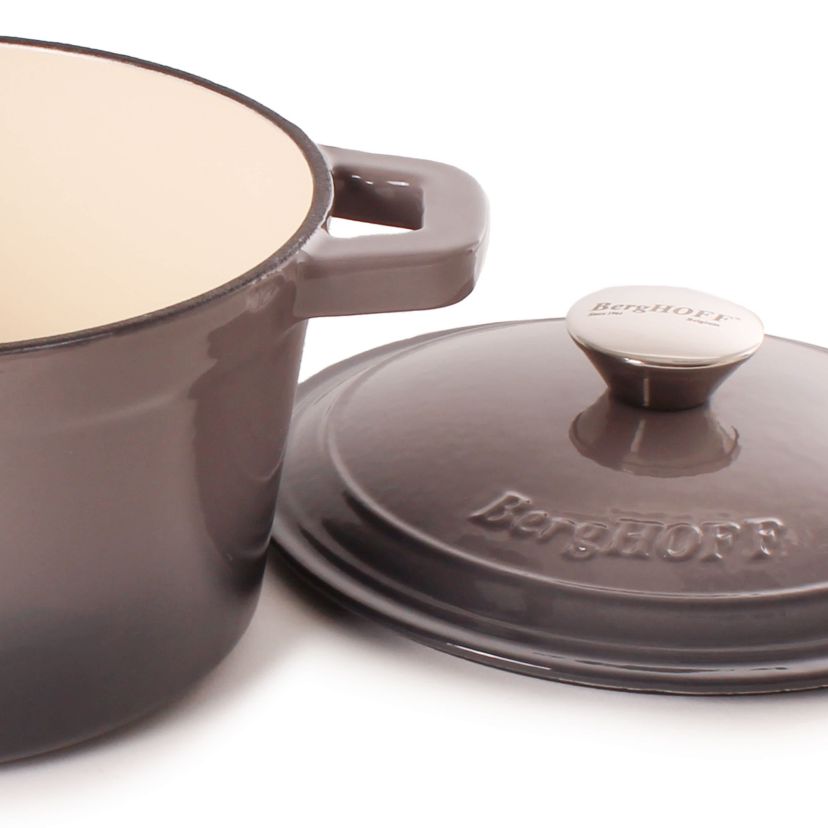 BergHOFF Neo 4Pc Enameled Cast Iron Cookware Set, 3qt., 7qt. Dutch Ovens, Matching Lid, Fast, Evenly Heat, Oven Safe, Green