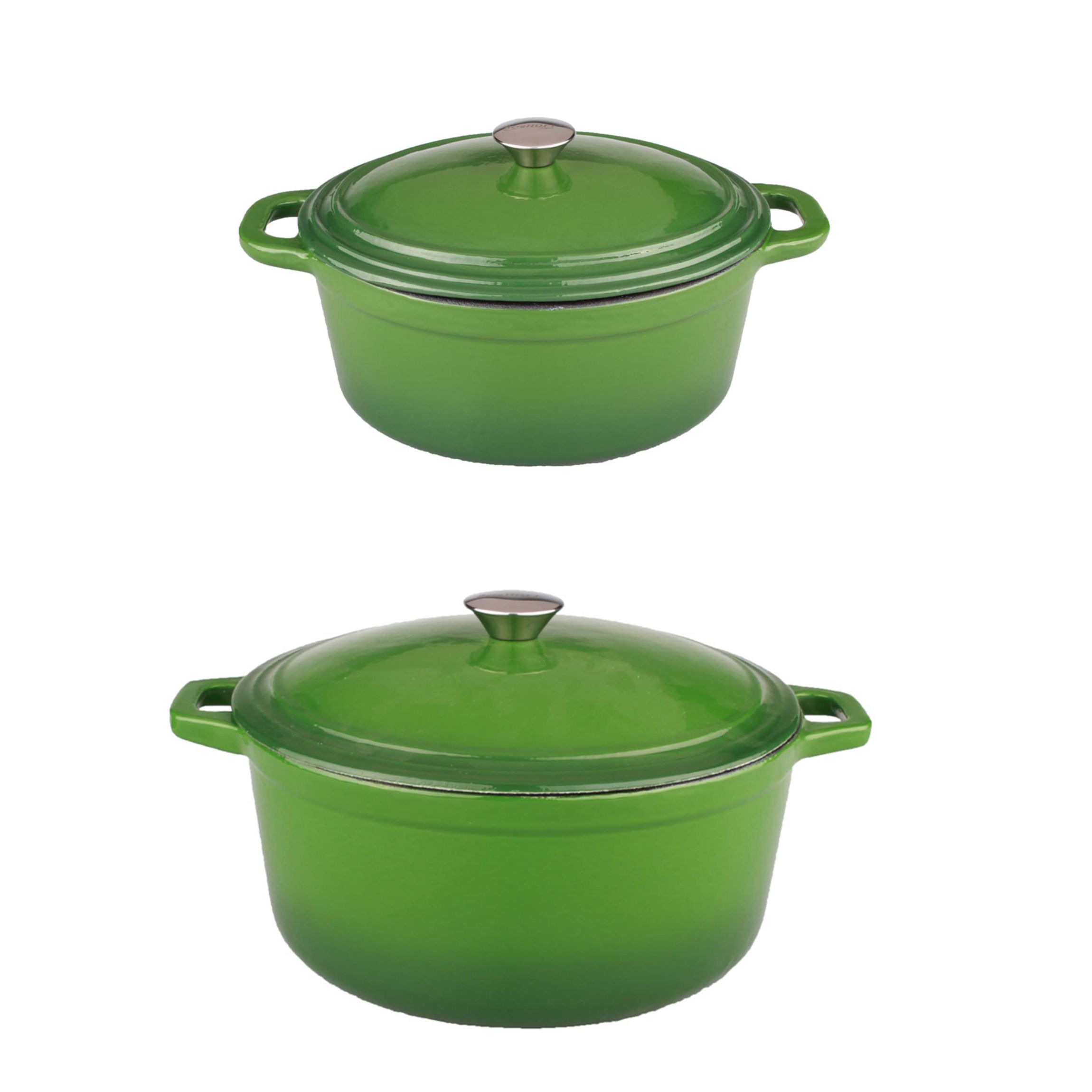 BergHOFF 4Pc Neo Enameled Cast Iron Cookware Set, 5qt, 8qt. Oval Dutch Ovens, Matching Lid, Induction Cooktop Ready, Oven Safe Up To 400°F, White