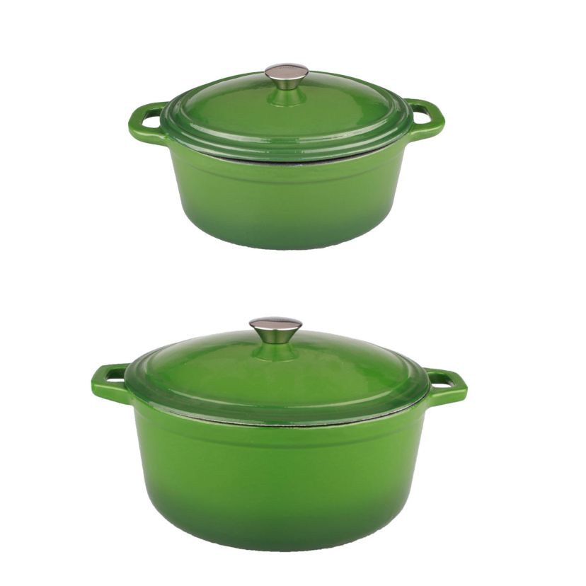 BergHOFF 4Pc Neo Enameled Cast Iron Cookware Set, 5qt, 8qt. Oval Dutch Ovens, Matching Lid, Induction Cooktop Ready, Oven Safe Up To 400°F, White