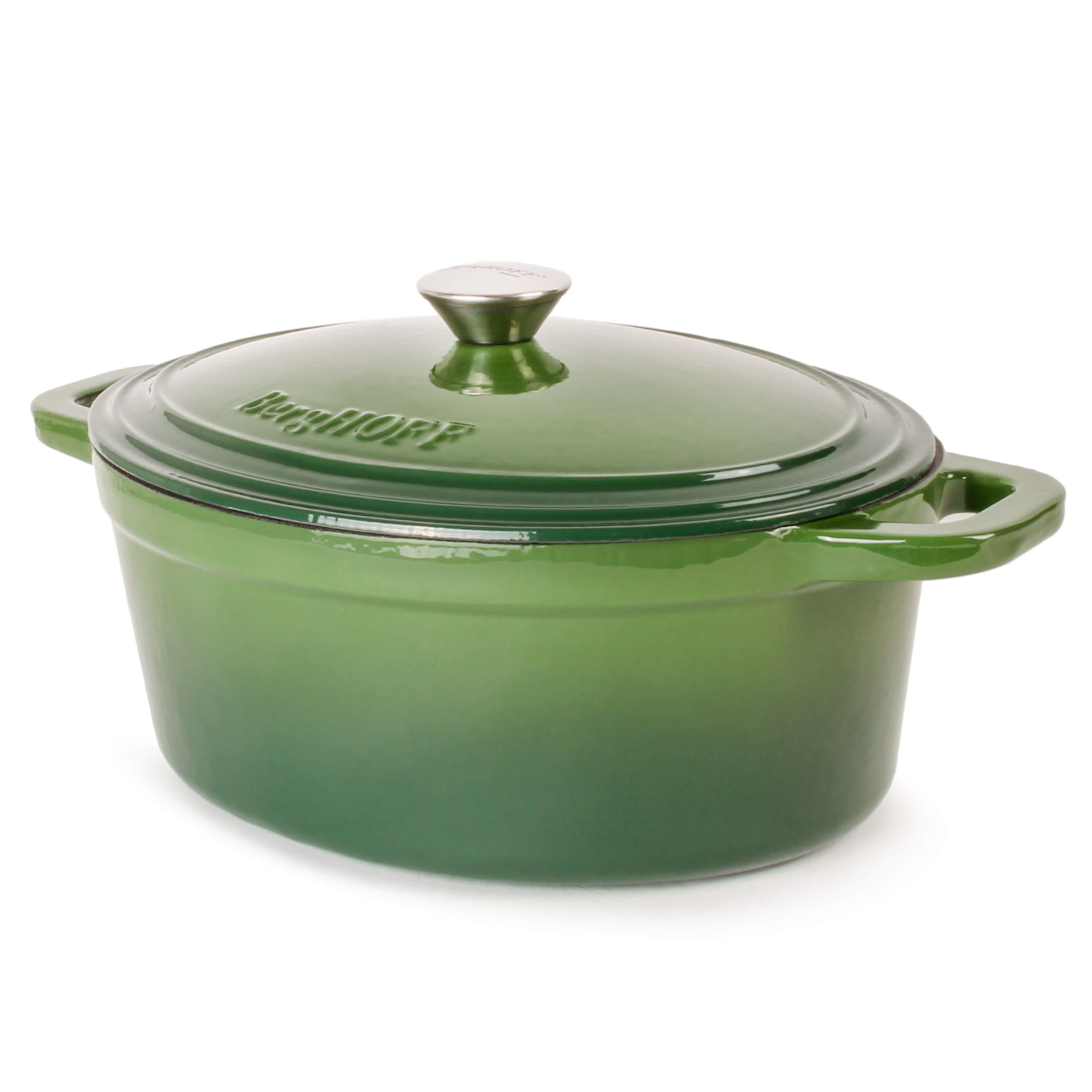 BergHOFF 4Pc Neo Enameled Cast Iron Cookware Set, 5qt, 8qt. Oval Dutch Ovens, Matching Lid, Induction Cooktop Ready, Oven Safe Up To 400°F, White