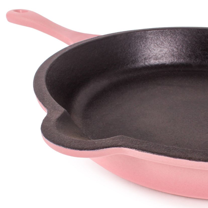 BergHOFF Neo 4Pc Enameled Cast Iron Cookware Set, Grill Pan 11 inches, Fry Pan 10 inches, 3qt. Dutch Oven, Matching Lid, Fast, Evenly Heat, Oven Safe (Oyster)