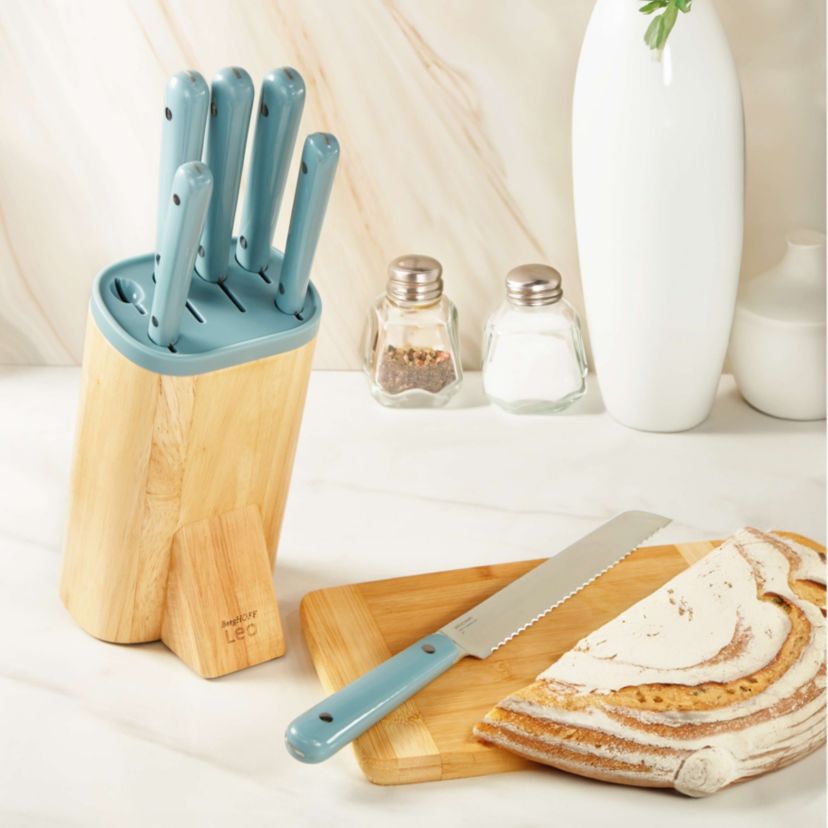 BergHOFF Slate Stainless Steel 7Pc Knife Block Set