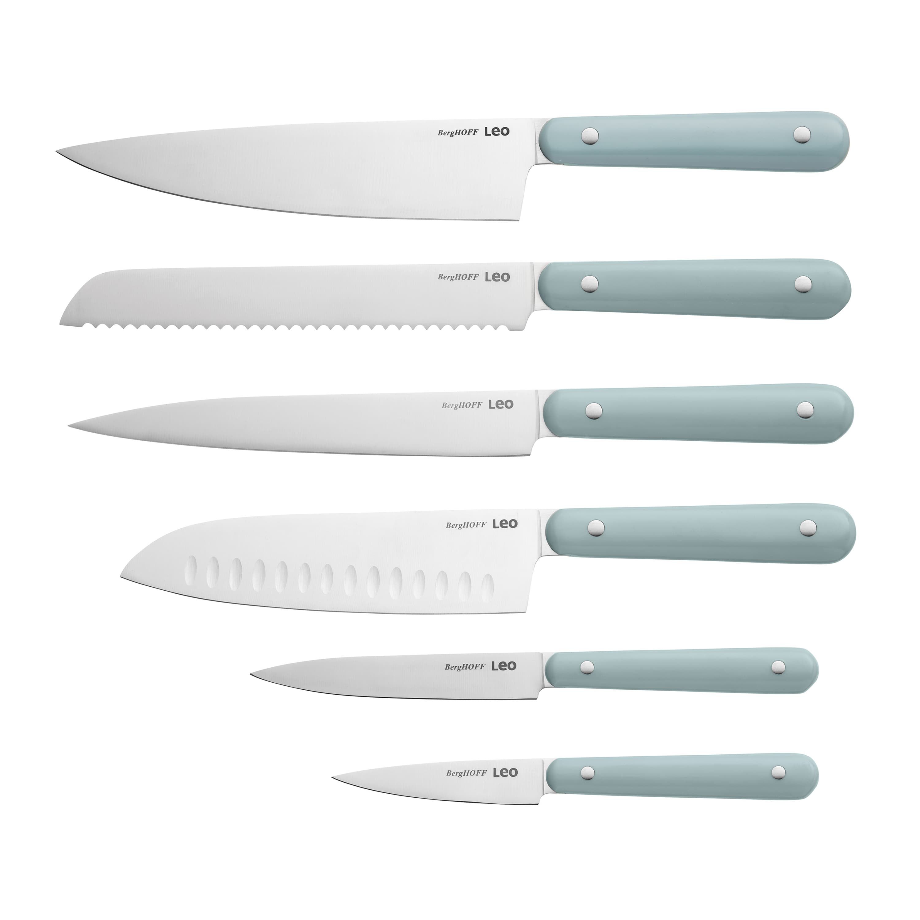 BergHOFF Slate Stainless Steel 7Pc Knife Block Set