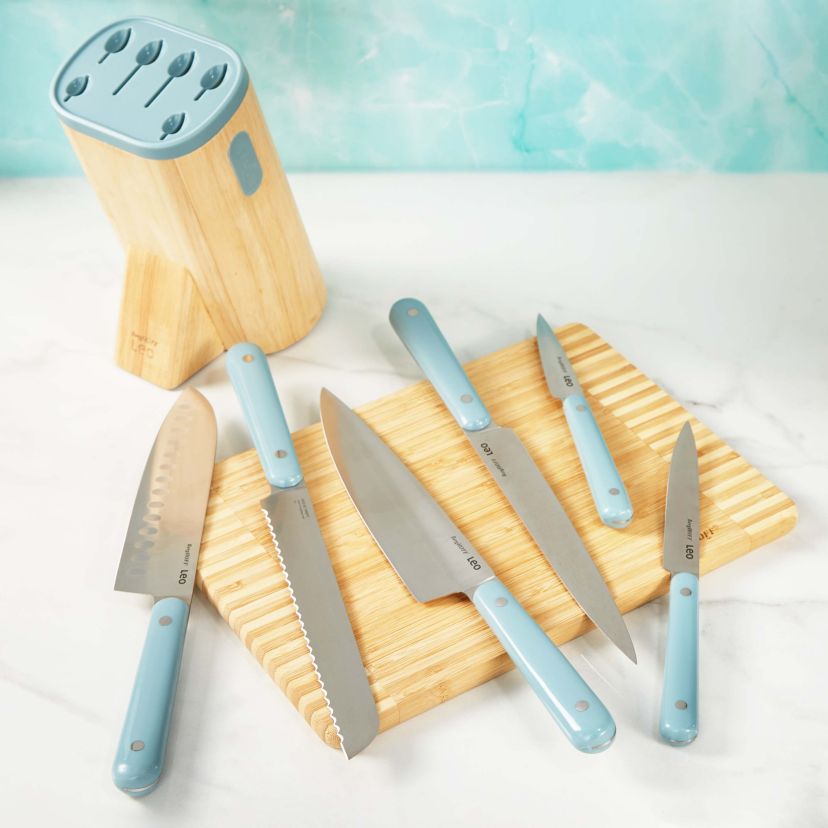 BergHOFF Slate Stainless Steel 7Pc Knife Block Set
