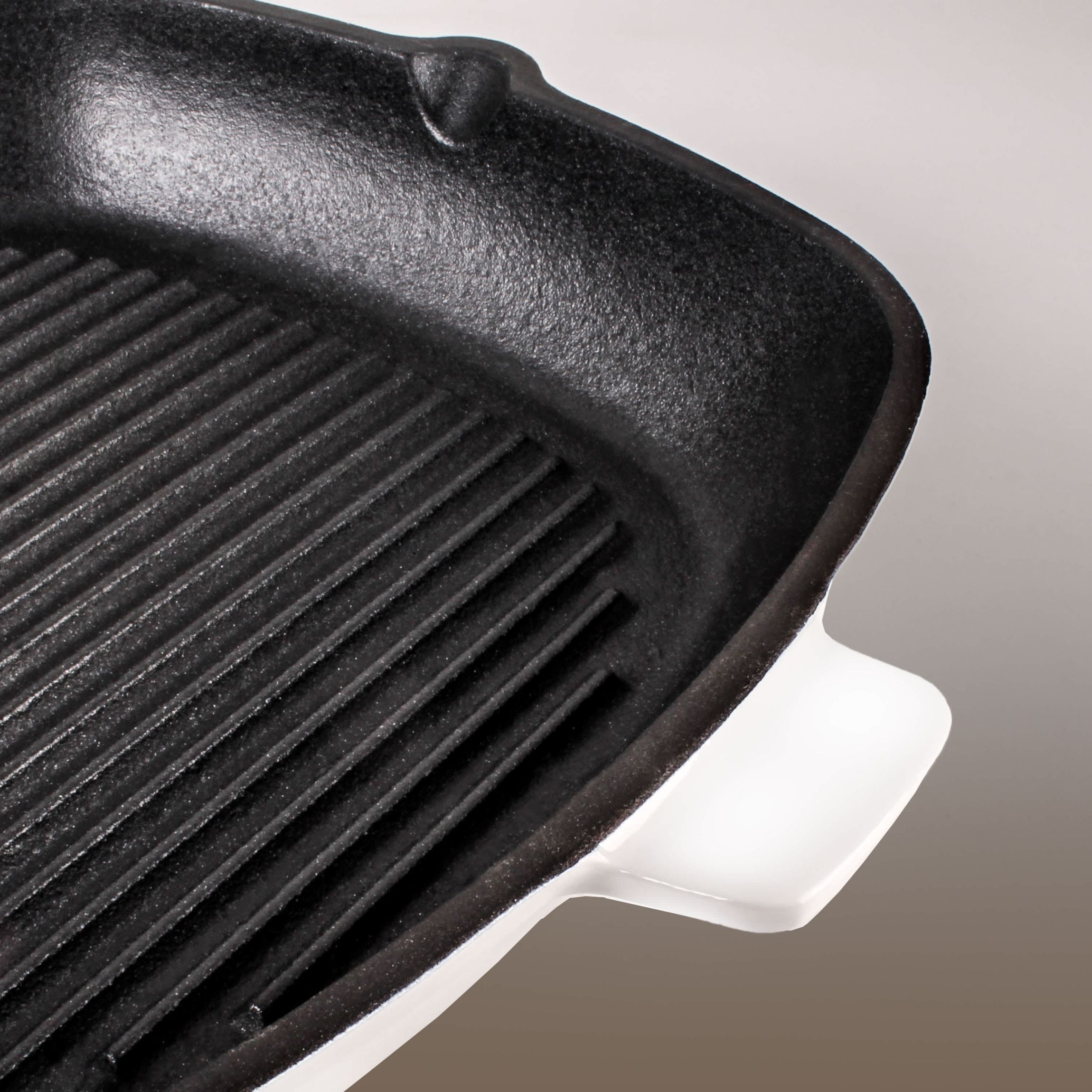 BergHOFF Neo Cast Iron 2pc Grill Pan, Square Steak Press, Oyster