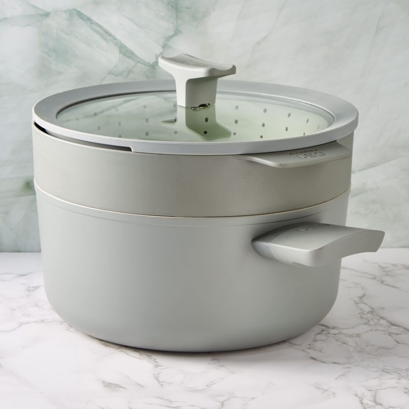 BergHOFF Balance Nonstick Ceramic Sauté Pan 10.25", 3.1qt. With Glass Lid, Recycled Aluminum, Sage