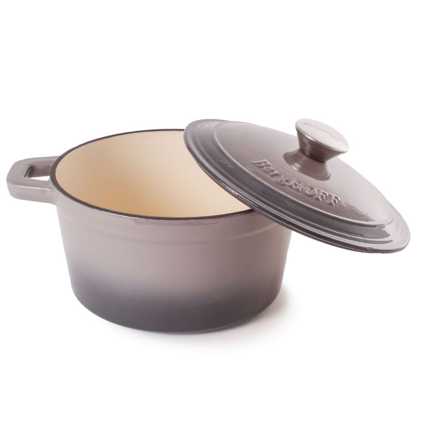 BergHOFF Neo Cast Iron 3pc Dutch Oven, Fry Pan, Oyster