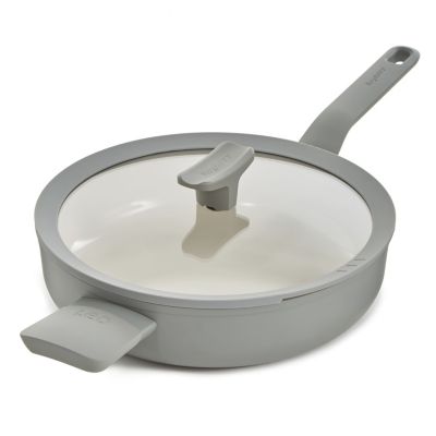 BergHOFF Balance Nonstick Ceramic Sauté Pan (Long Handle) 10.25", 3.1qt. With Glass Lid, Recycled Aluminum, Sage