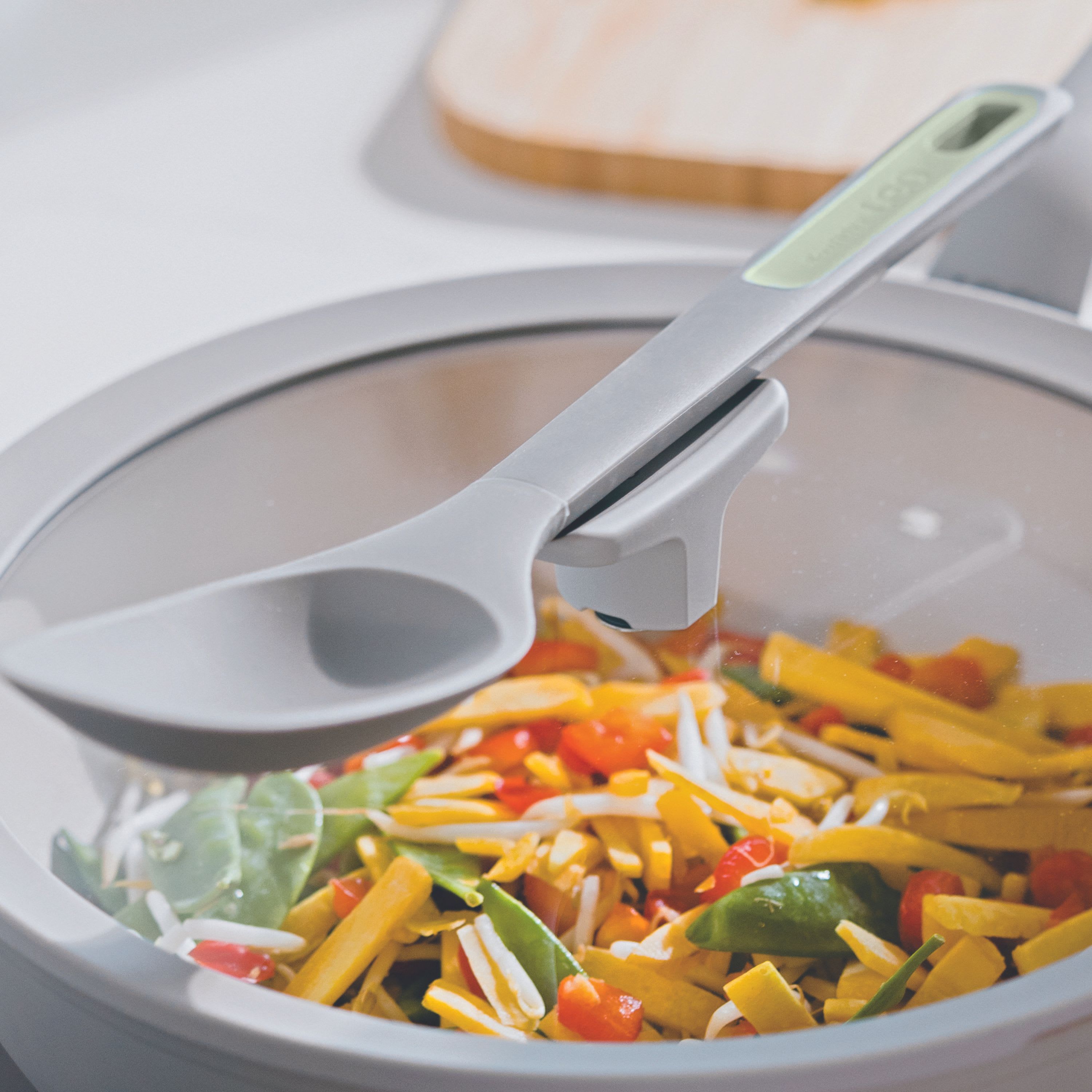 BergHOFF Balance Nonstick Ceramic Sauté Pan (Long Handle) 10.25", 3.1qt. With Glass Lid, Recycled Aluminum, Sage