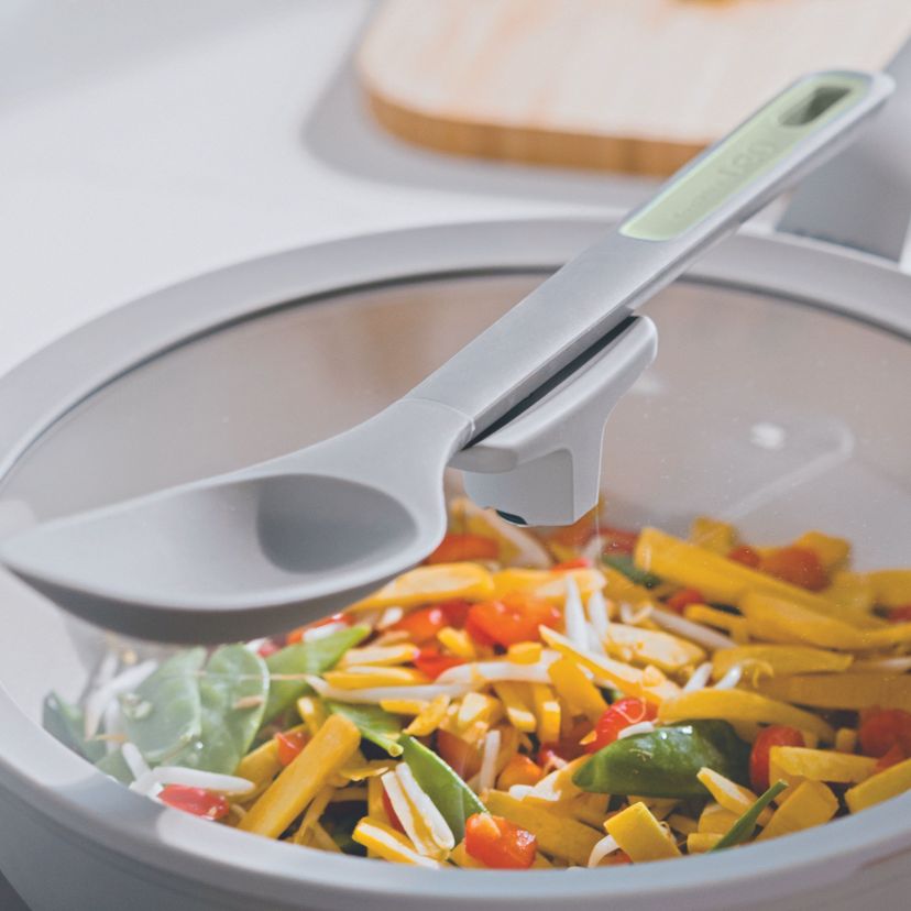 BergHOFF Balance Nonstick Ceramic Sauté Pan (Long Handle) 10.25", 3.1qt. With Glass Lid, Recycled Aluminum, Sage
