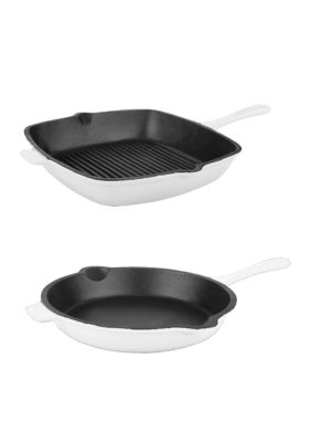 BergHOFF 2 Piece Fry Pan and Grill Pan Set