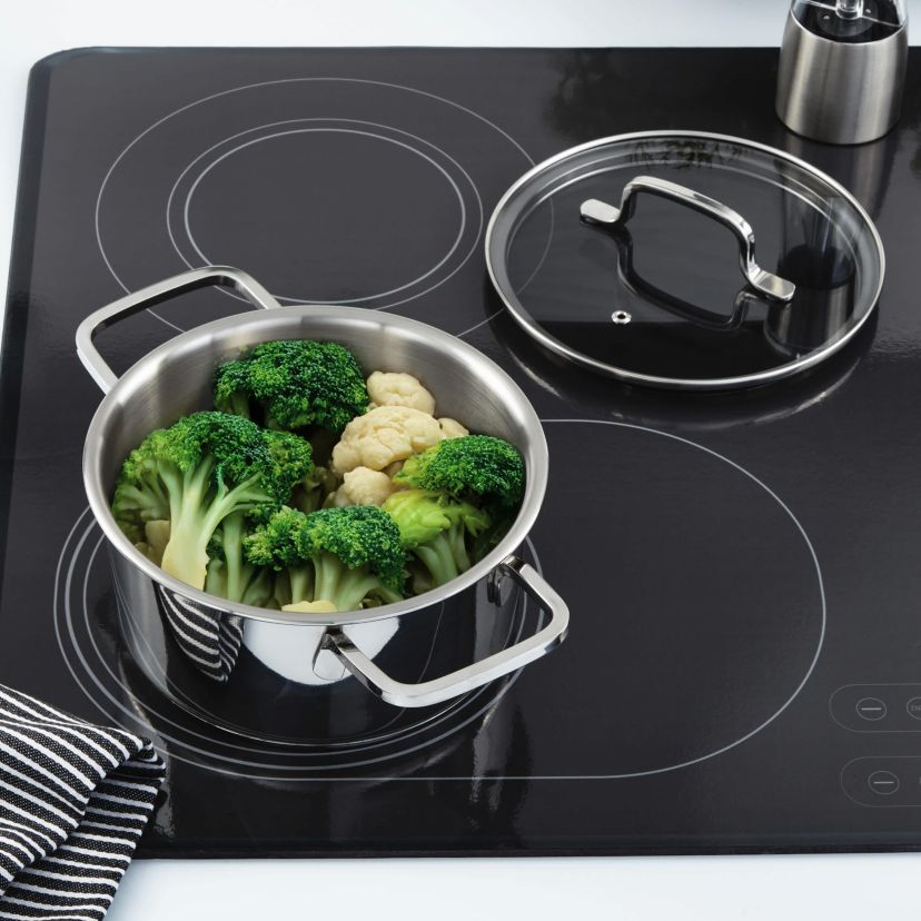 BergHOFF Helix Recycled 18/10 Stainless Steel 7.25" Stockpot 2.2qt. With Glass Lid
