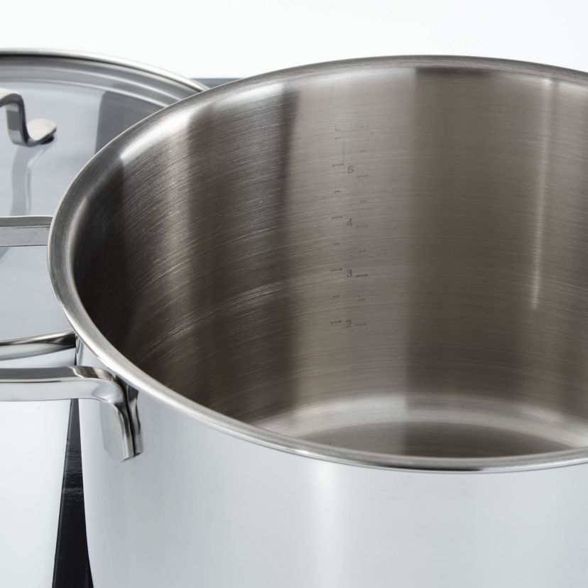 BergHOFF Helix Recycled 18/10 Stainless Steel 10" Stockpot 7qt. With Glass Lid