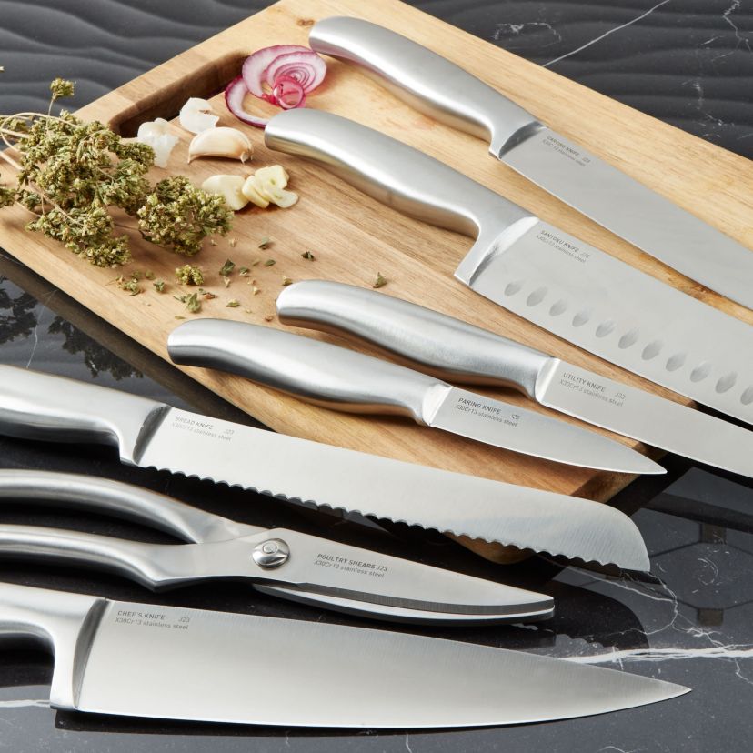 BergHOFF Frame Stainless Steel 8Pc Knife Block Set