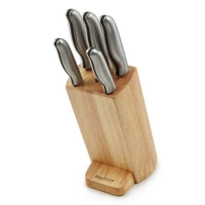 BergHOFF Entity Stainless Steel 6Pc Knife Block Set, Silver