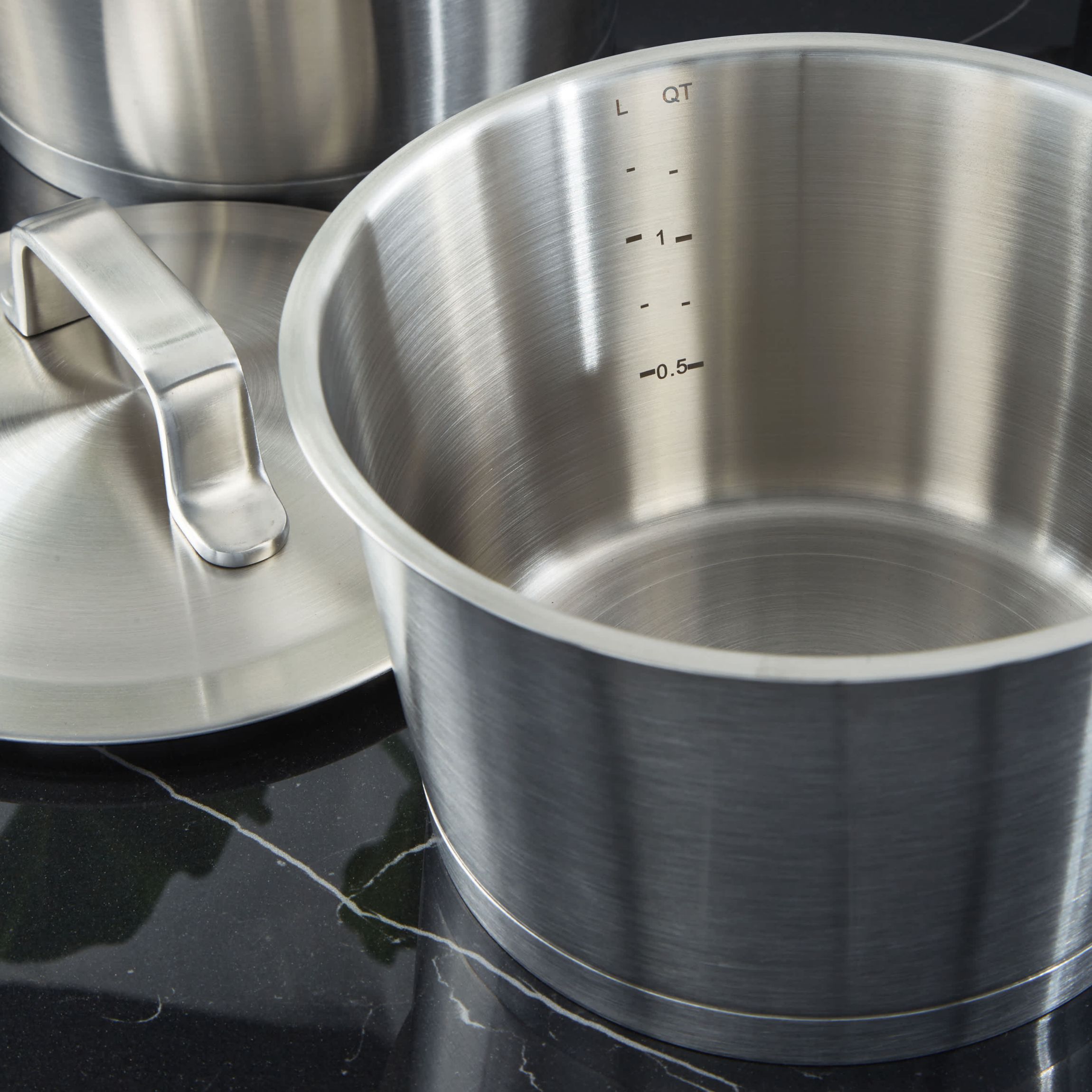 BergHOFF Meta 10Pc Recycled 18/10 Stainless Steel Cookware Set with Matching Lids