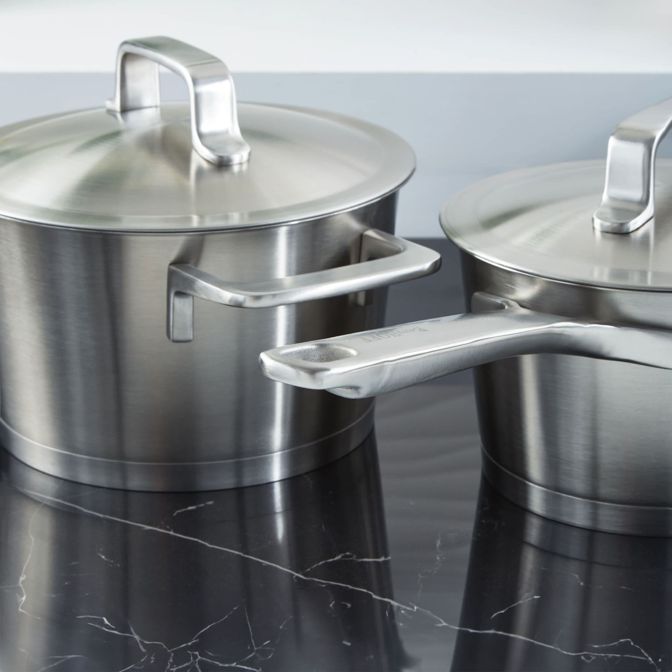 BergHOFF Meta 10Pc Recycled 18/10 Stainless Steel Cookware Set with Matching Lids