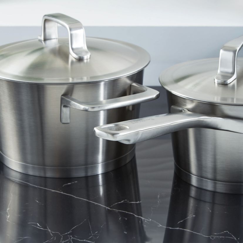 BergHOFF Meta 10Pc Recycled 18/10 Stainless Steel Cookware Set with Matching Lids