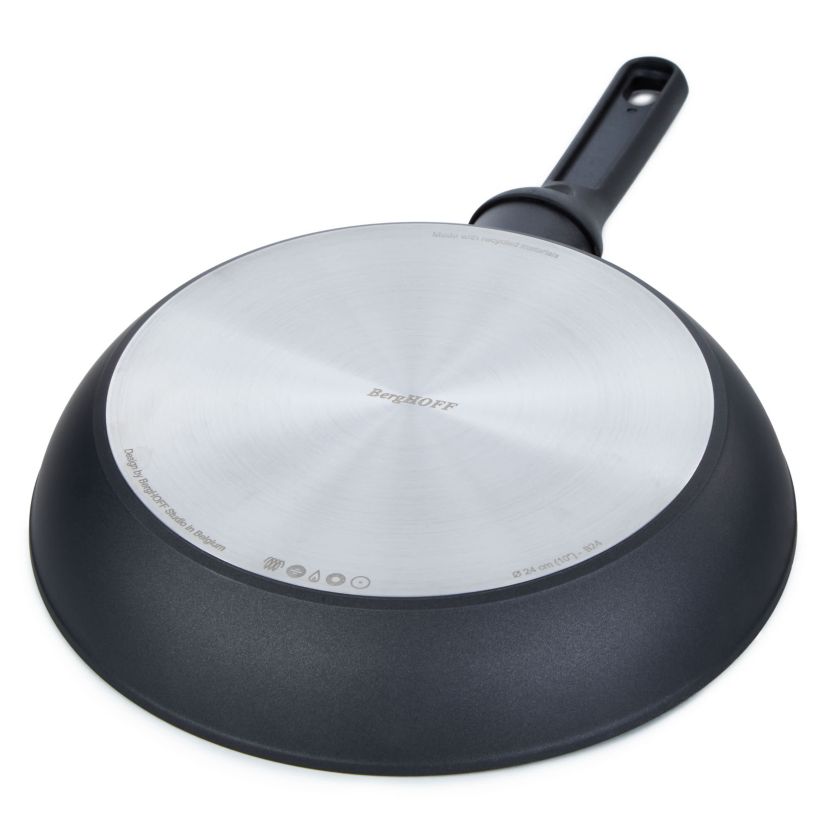 BergHOFF Helix Nonstick Ceramic Frying Pan 9.5", Recycled Aluminum, Black