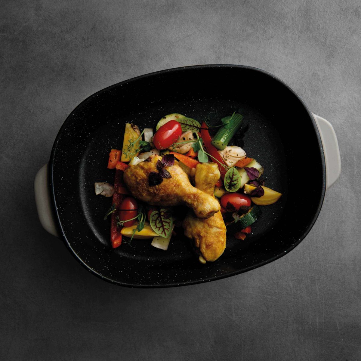 BergHOFF GEM Durable Stone Baking Dish 13.25" x 9.75", 3.2 qt., Black