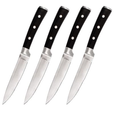 BergHOFF Essentials Stainless Steel 4Pc Steak Knife Set 5", Black
