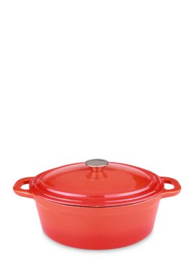 BergHOFF Neo 8 qt Cast Iron Oval Covered Casserole, Red