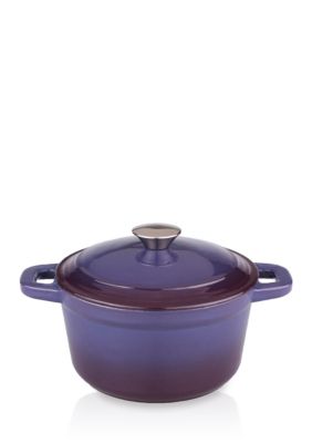 BergHOFF Neo 3PC Cast Iron Set: 3qt. Covered Dutch Oven & 11 inch Grill Pan, Purple