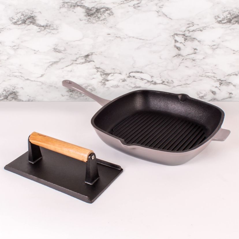 BergHOFF Neo Cast Iron Steak Press 8", Black