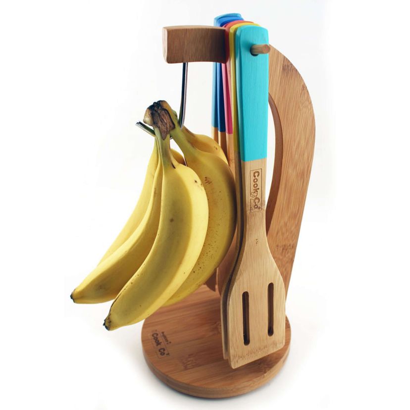 BergHOFF 7Pc Bamboo Banana Hanger and Utensil Set
