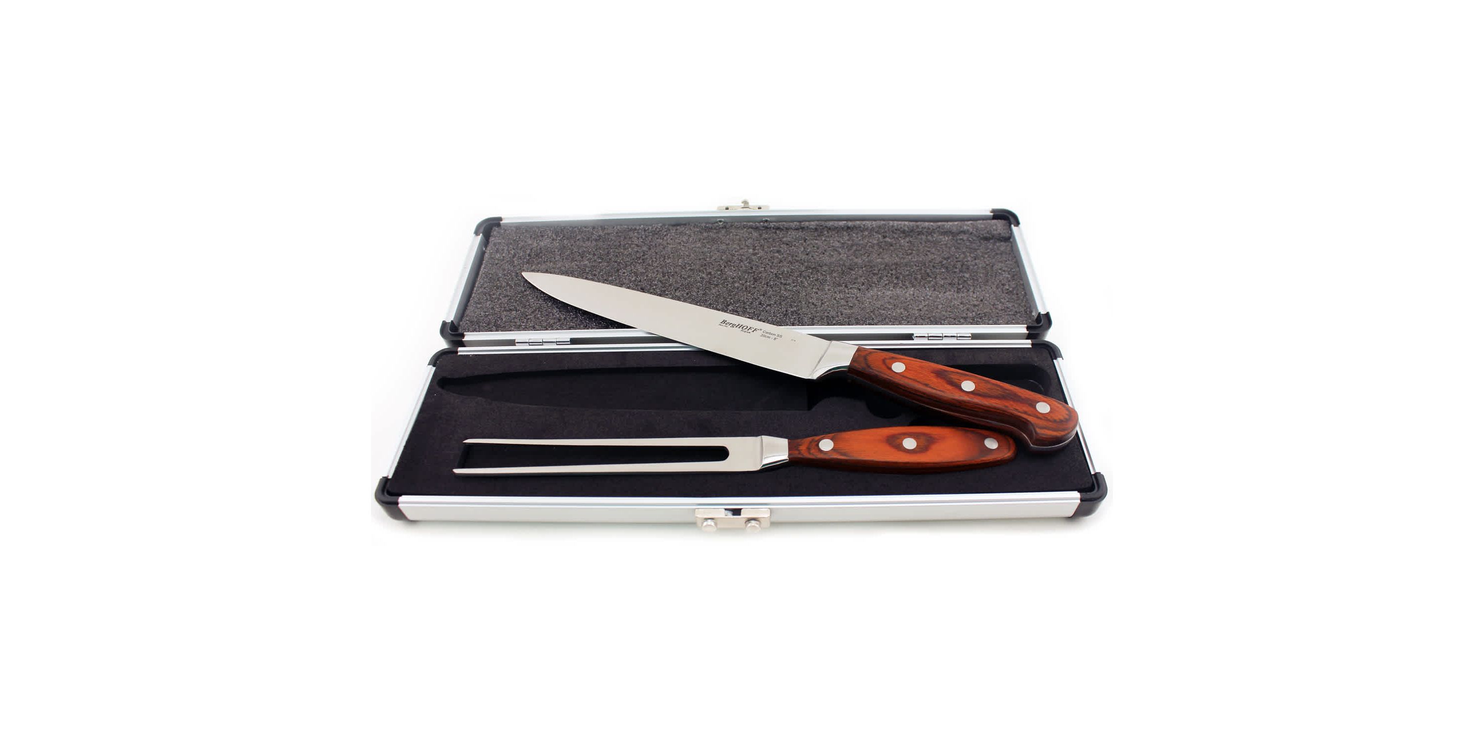 BergHOFF Pakka Stainless Steel 3Pc Carving Set, Pakka Wood