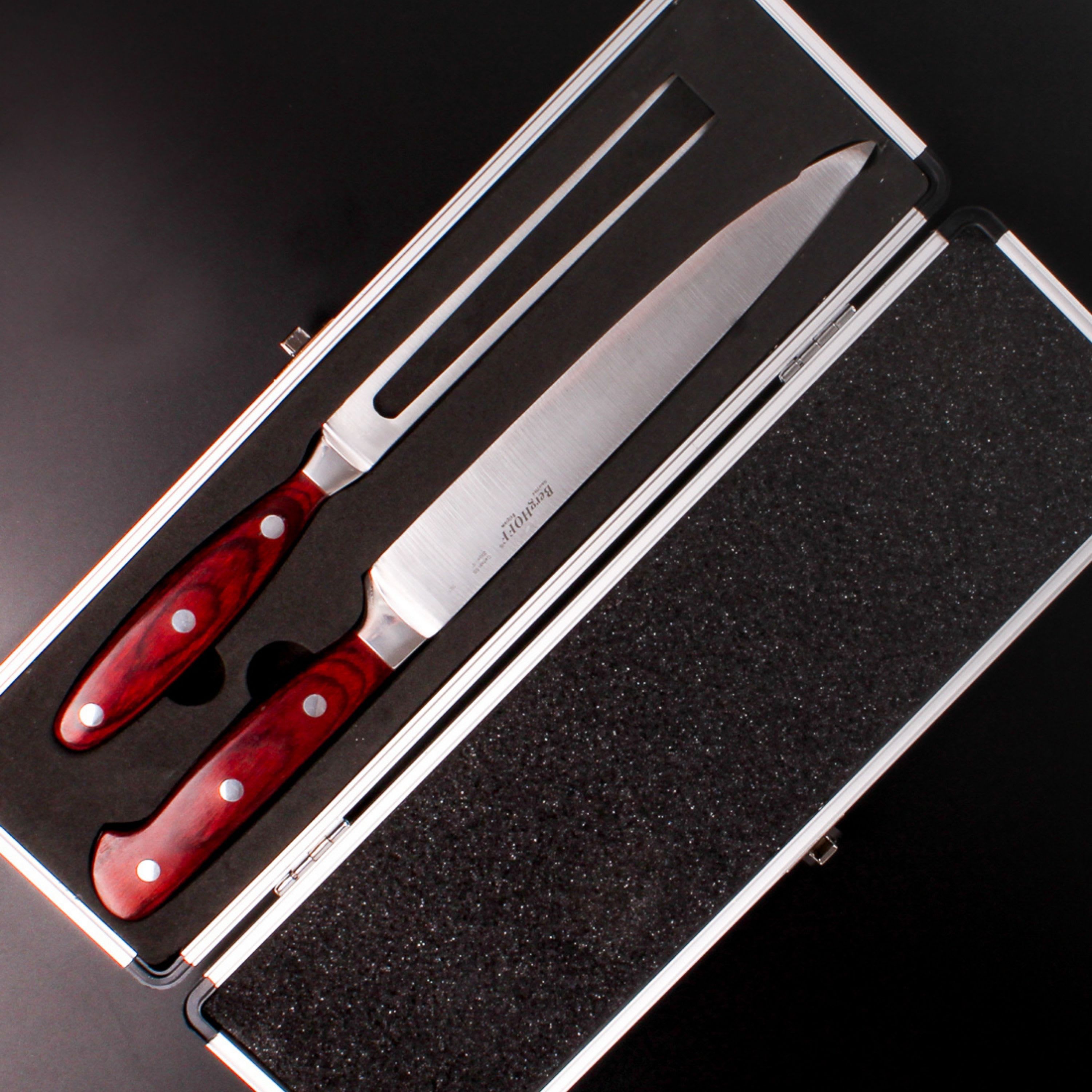 BergHOFF Pakka Stainless Steel 3Pc Carving Set, Pakka Wood