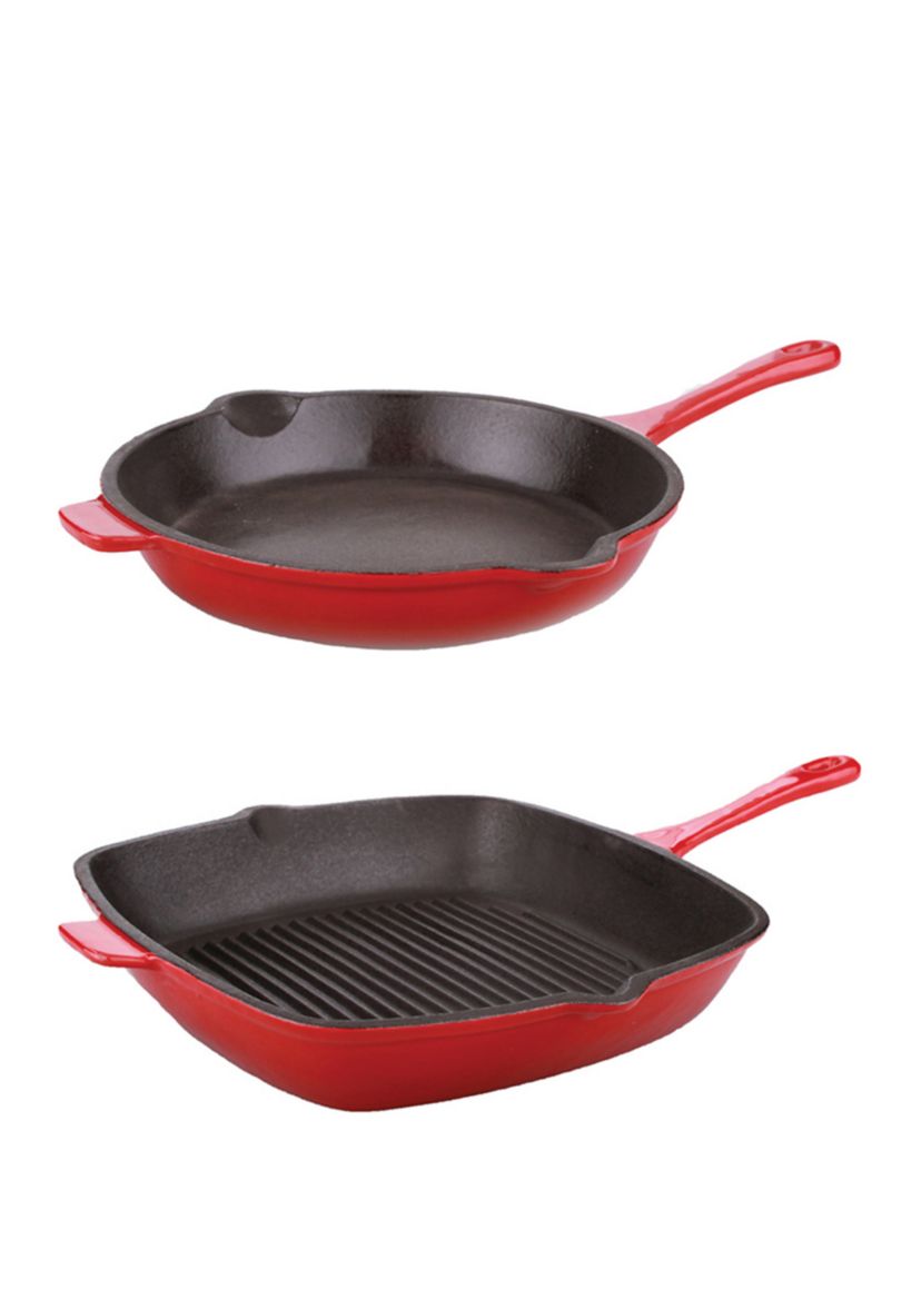 2 Piece Fry Pan and Grill Pan Set