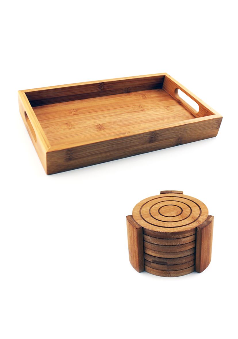 Bamboo Bar Coasters - Set of 8
